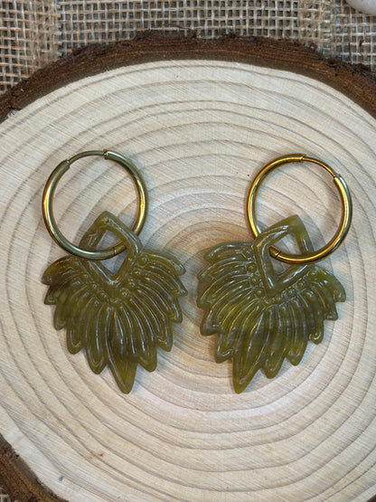 Pampille Apache kaki + créole dorée 20 mm