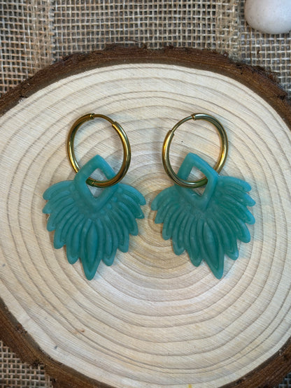Pampille Apache turquoise + créole dorée 20 mm