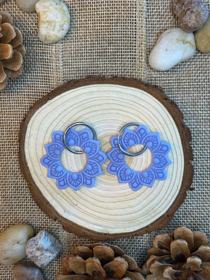 Pampille Navajos bleu clair + créole argent 20 mm