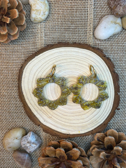 Pampille Doli ambré + créole dorée 14 mm