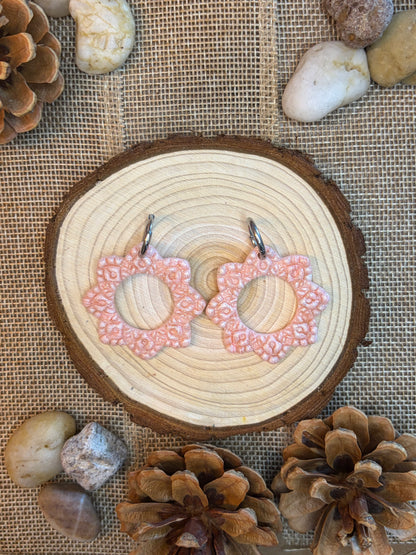 Pampille Doli rosé nacré + créole argent 14 mm